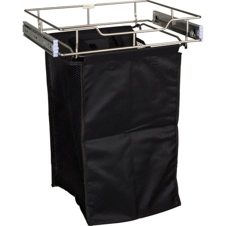 HARDWARE RESOURCES Dark Bronze 14" Deep Pullout Canvas Hamper with Removable Laundry Bag POHS-14ORB